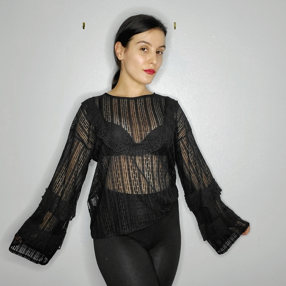 NWOT Zara Size S Lace Victorian Top - Picture 6 of 6